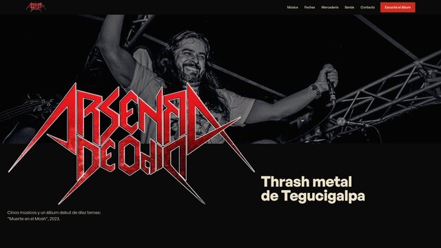 Screenshot of the Arsenal de Odio website